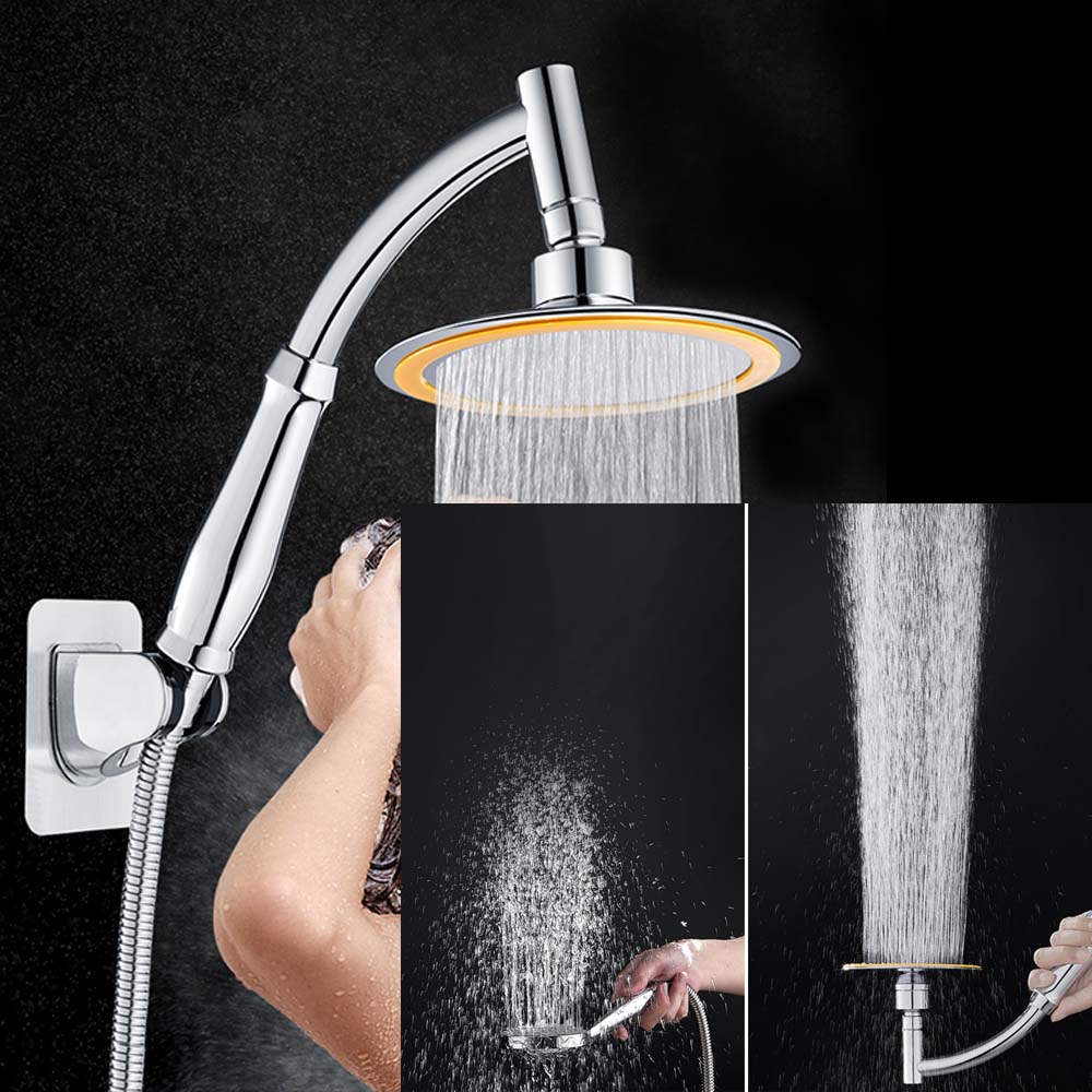 Cabezal de ducha de mano para baño, rociador de lluvia grande, redondo, grande, ajustable, 360, de alta presión, 6 pulgadas