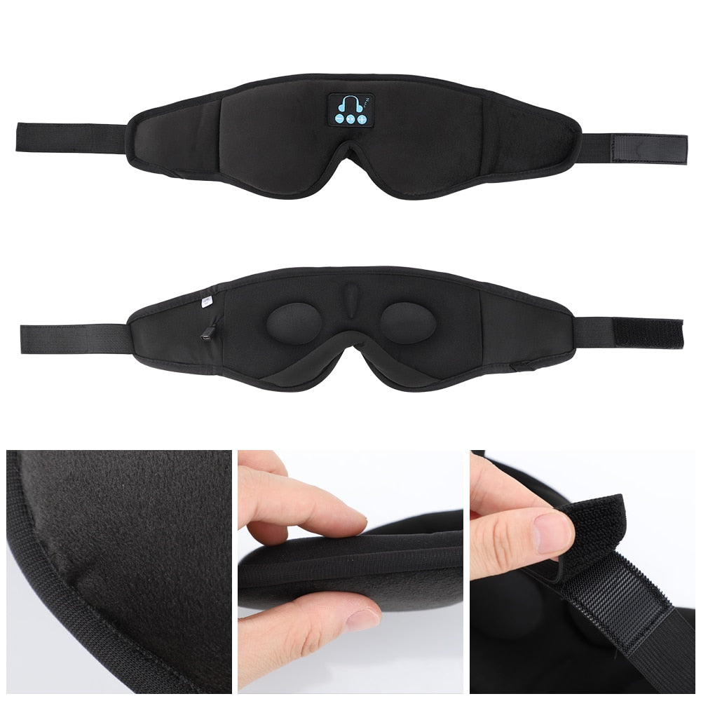Nuevos auriculares inalámbricos 3D para música, máscara de ojo inteligente transpirable para dormir, auriculares Bluetooth, llamada con micrófono para ios, Android, mac, triangulación de envíos