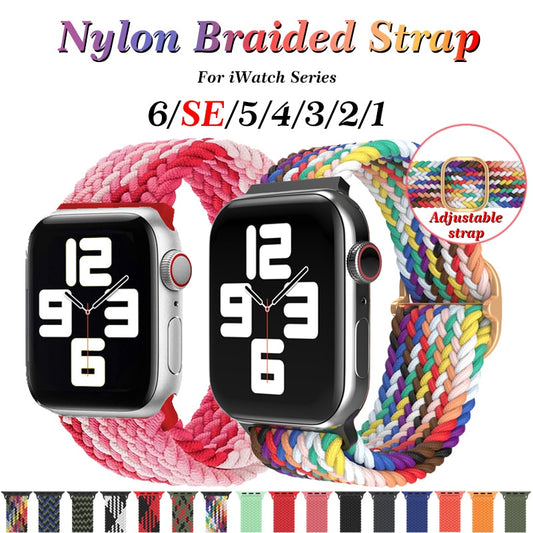 Correa trenzada de nailon Solo Loop para Apple Watch Band 38mm 40mm 42mm 44mm pulsera elástica deportiva para iWatch Series 6/5/4/3/2/1/SE