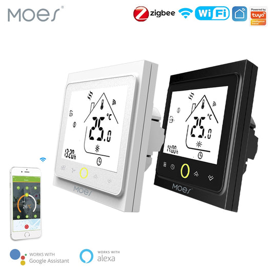 MOES WiFi Vatten/El Golvvärme Termostat Gaspanna Temperaturregulator Smart Alexa tuya Google Voice zigbee Control