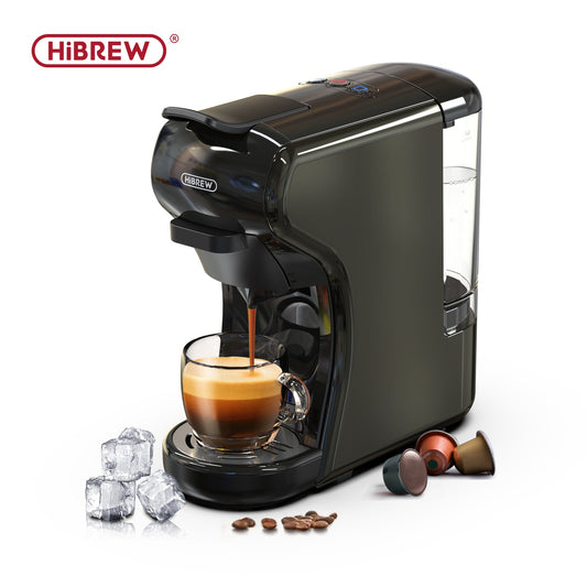 HiBREW Kaffemaskin 19 Bar 4in1 Varm &amp; Kall Espresso Cafetera Pod Kaffebryggare Dolce Milk Nexpresso Powder H1A